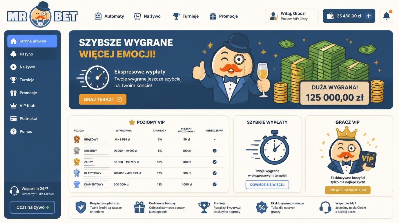 VIP-owy status z szybszą wypłatą i wyższym limitem
